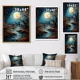 thumbnail image 4 of Designart "Moonlit Azure River Enchantment" Landscape Forest River Wall Decor, 4 of 7