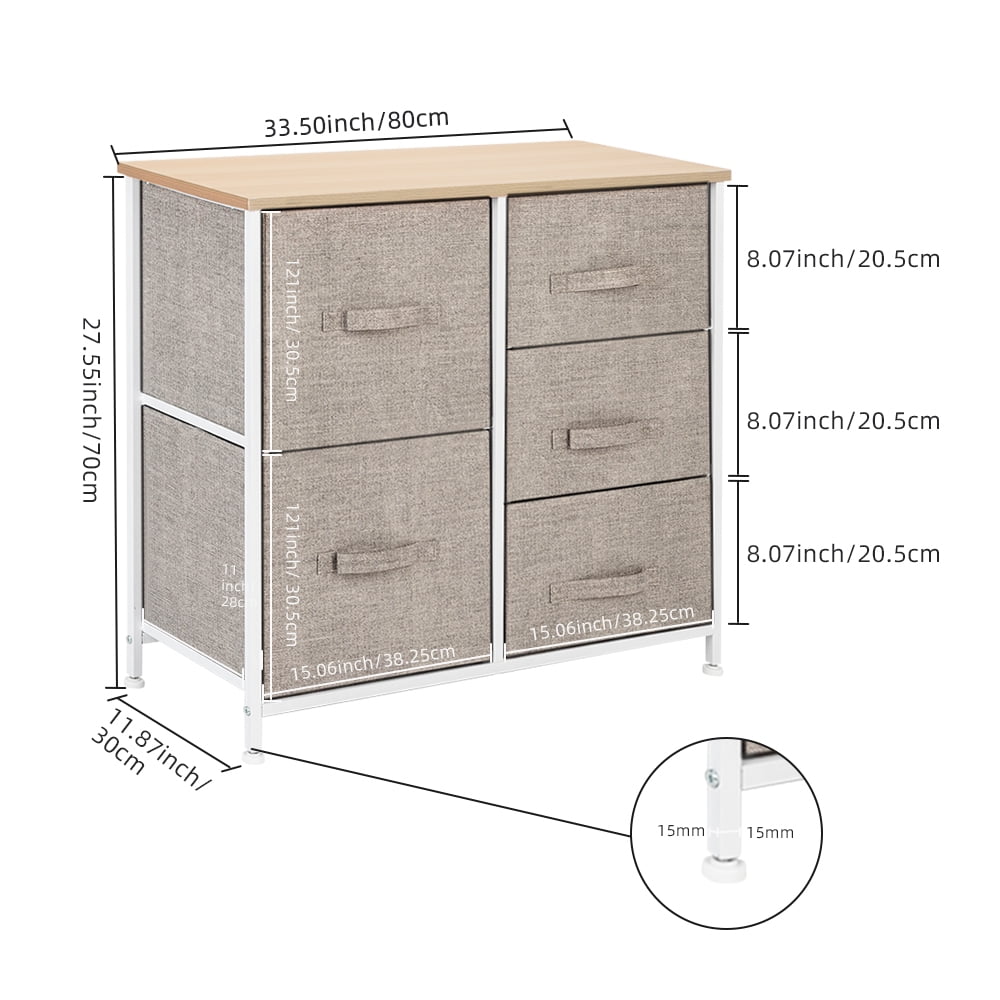 Private Jungle 5 Drawer Dresser Organizer Fabric Storage Chest , End Table Storage Cabinet, Easy Pull Fabric Bins, Wooden Side Table for Bedroom, Hallway, Entryway Closets,Linen/Natural Private Jungle 5 Drawer Dresser Organizer Fabric Storage Chest , End Table Storage Cabinet, Easy Pull Fabric Bins, Wooden Side Table for Bedroom, Hallway, Entryway Closets,Linen/Natural