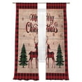 thumbnail image 7 of Merry Christmas Sheer Curtains 84 inches Long 2 Panels Set Elk Deer and Green Xmas Tree Tiers Sheers Rod Pocket Small Window Short Curtains for Kitchen Cafe, Each 52" W x 84" L, 7 of 7