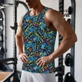 thumbnail image 5 of Rateoe Love Music Pattern Sleeveless Gym Shirt Muscle Tee Breathable Workout Shirt Slim-Fit Tank Quick Dry Fit Muscle Tank Top Bodybuilding Sleeveless T Shirt-Large, 5 of 7