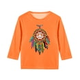 thumbnail image 4 of YUNAFFT Chemise Décontractée pour Enfants Imprimé Créatif Festival Couleur Orange Manches Sept Col Rond Hauts, 4 of 6