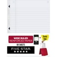 thumbnail image 2 of Five Star Reinforced Loose Leaf Paper 6-Pack - Wide Ruled Filler Paper That Fights Ink Bleed, 80 Sheets Each 2 of 9