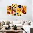 thumbnail image 3 of Elephant Stock Abstract Expressionist Wall Art - Horizontal Multi Panel Canvas - Living Room Wall Decor - Abstract Multi Panel - Black And Orange Decor - 75" x 48", 3 of 8