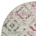 SAFAVIEH Skyler Salim Geometric Area Rug, Ivory/Pink, 6'7" x 6'7" Round