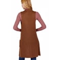 thumbnail image 3 of ShezPretty Women's Casual Sleeveless Open Front Long Cardigan Sweater Vest with Side Pockets (Small, BROWN), 3 of 4