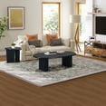 thumbnail image 3 of 51'' Tapered Tabletop Coffee Table,Rounded Edges Coffee Table with 2 Vertical Thick Feet,Center Table for Living Room Home,Antique Black, 3 of 7