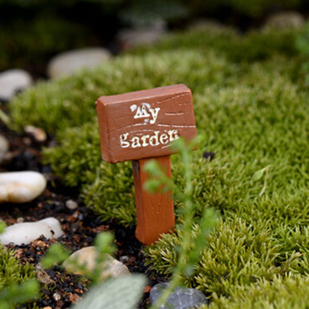 Pack Resin Crafts Sign Board Signboard Miniatures Fairy Garden Gnome Moss Decor Bonsai Figurines Micro Landscape Walmart Com Walmart Com