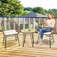 thumbnail image 3 of Gymax 3PCS Rattan Patio Conversation Set Bistro Chat Set w/ Beige Cushions, 3 of 10
