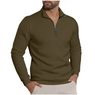 ShomPort Men Casual Lapel Collared Sweatshirt Long Sleeve Solid