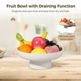 thumbnail image 4 of Frutero con orificios de drenaje, cesta grande de 26 cm con pedestal extraíble, cuenco decorativo de plástico blanco, frutero para encimera, ideal para sala de estar y cocina., 4 of 6