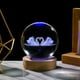 thumbnail image 1 of InnotechSC Swan Figuras de Delfines 3D de Regalo en Bola de Cristal de 60 Mm con Esfera de Vidrio Grabada con Láser Decoración Del Hogar con Base de Luz de Madera, 1 of 6