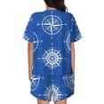thumbnail image 4 of Womens Pajama Sets With Pocket, Compass Lounge Sets Short Sleeve Sleepwear PJ Sets for Women, 4 of 6