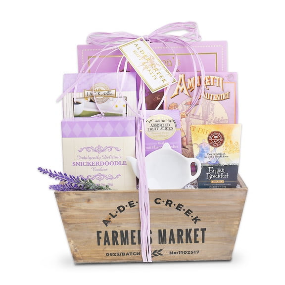 Alder Creek Gift Baskets Time For Tea Lavender Gift (8 Pieces)