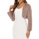thumbnail image 4 of CHAQUETA CORTA DE FALSO PELO SIN CUELLO DE MANGA LARGA PARA MUJERES INSPIRADA EN CHIC TALLA S ROSA POLVO, 4 of 6