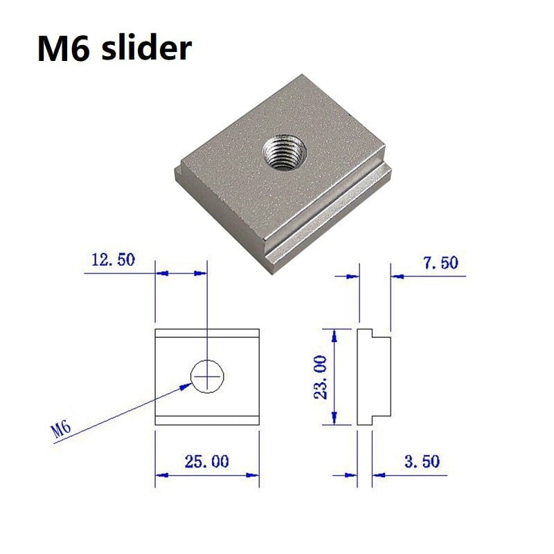 T-slot Slider T-track Jig Screw Fixture Woodworking Rail Special Accessories M6 