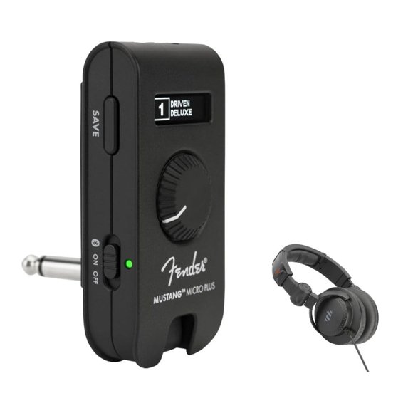 Amplificador de auriculares Fender Mustang Micro Plus con auriculares