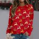 thumbnail image 2 of Sudaderas de Cuello Redondo de Navidad Para Mujer Camiseta de Manga Larga Cómoda Y Transpirable Con Estampado de Moda Odeerbi ODB207022, 2 of 6