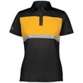 thumbnail image 3 of Holloway Sportswear L Womens Prism Bold Polo Black/Gold 222776, 3 of 5