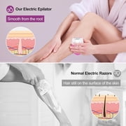 EXLEAF Epilator for Women, Smooth Glide Facial Hair Remover with 2 Speed & LED Light, Rechargeable Cordless Electric Epilator for Face, Bikini, Underarms, Arms, and Legs, Painless & Portable