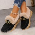 thumbnail image 7 of FRSASU Women's Winter Loafers Dressy Casual Slip On Non Slip Round Toe Fur Lined office Walking Shoes Black, 7 of 7