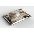 thumbnail image 2 of Ambesonne Marble Print Pillow Sham 2 Pack, Retro Paintbrush, 26"x20", Sand Brown and Pale Grey, 2 of 3