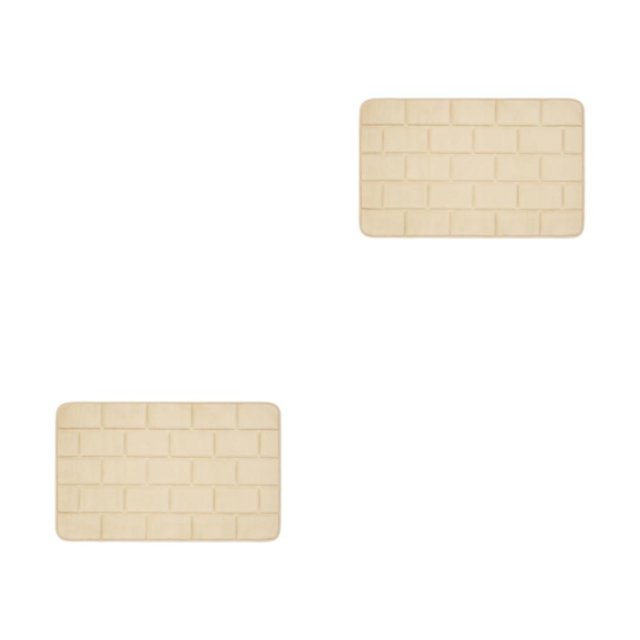 Cateissary Alfombrilla de baño inferior antideslizante de poliéster No se desprenden alfombras para un paso seguro Buena sensación de paso Caqui 2Conjunto