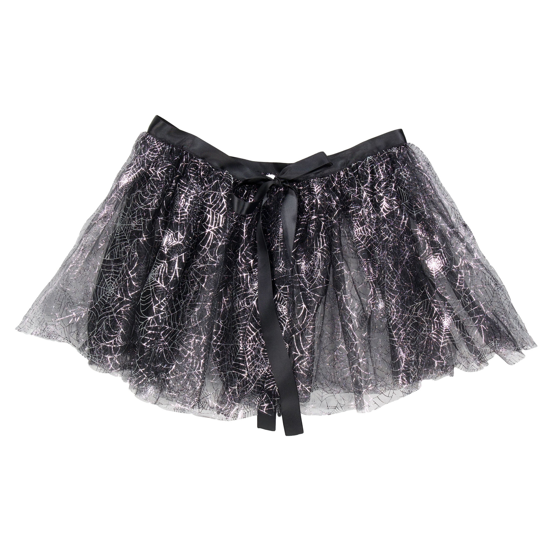 Spiderweb Tutu Costume Accessory for Adults, Black and Silver, S/M, Halloween by Way To Celebrate
