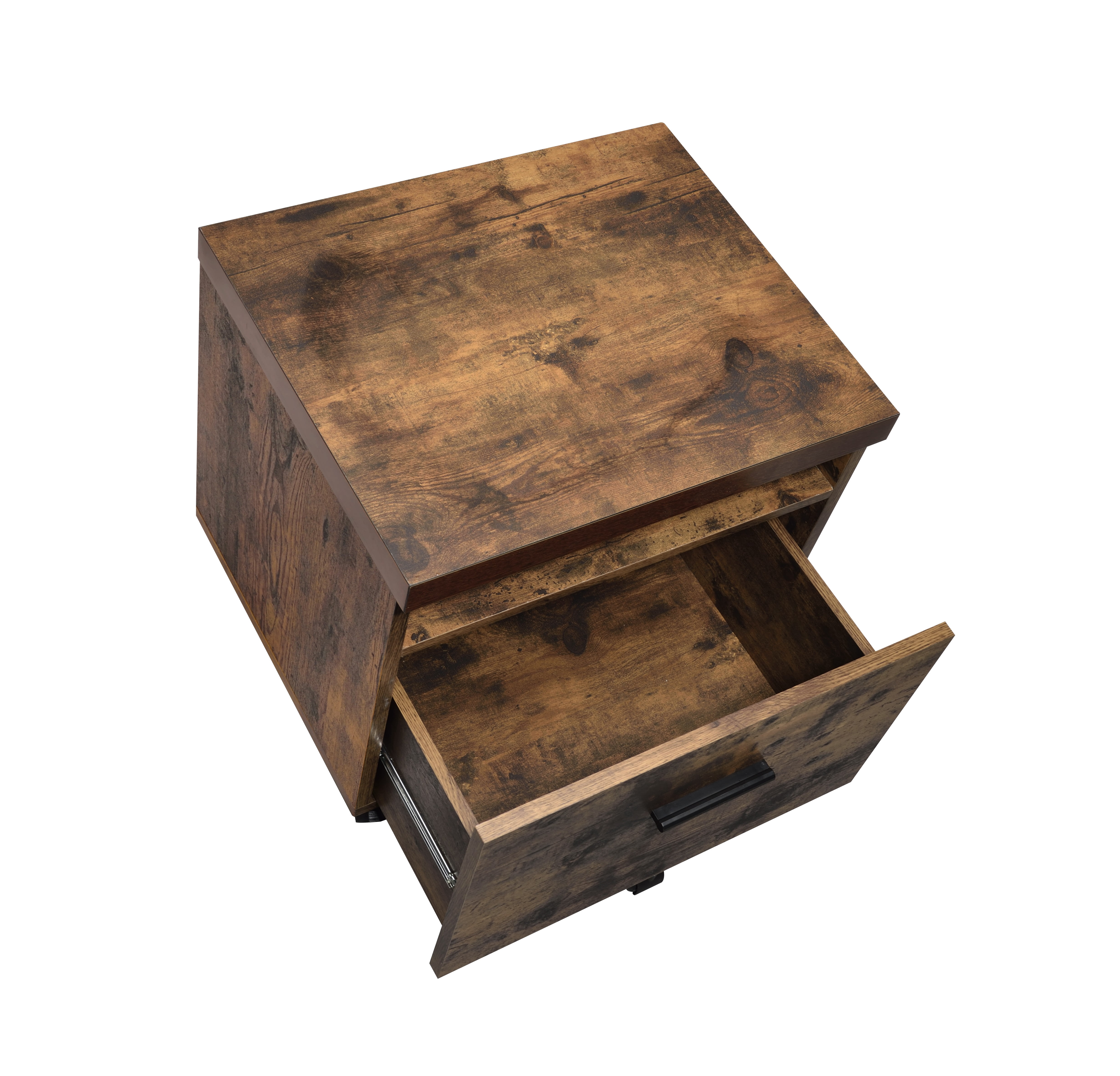File Cabinet, Oak & Black Finish