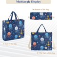 thumbnail image 6 of FORMRS Womens Corduroy Tote Bag Crossbody Shoulder Handbag with Pocket, Blue Jellyfish, 6 of 7