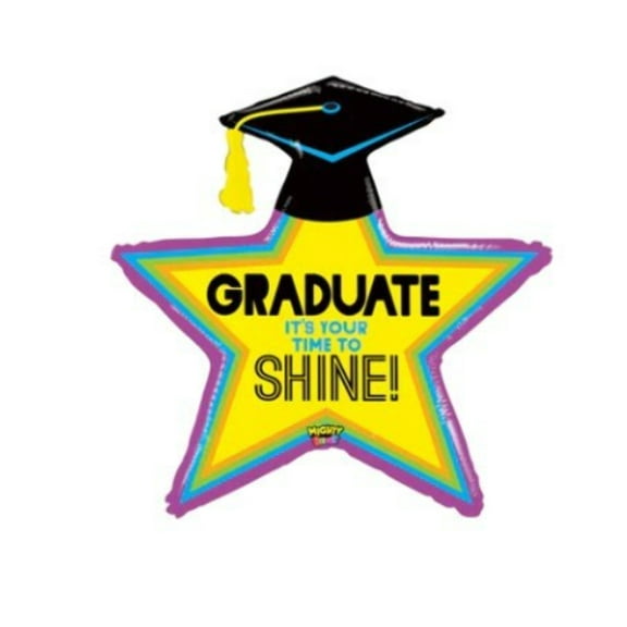 39" It's Your TIME TO SHINE Graduate Balloon  Large Shape Foil Mylar Balloon  Party Supplies Decorations Foil Mylar Balloon