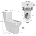 thumbnail image 6 of 1.1/1.6 GPF Elongated Comfort Height Floor Mounted One-Piece Toilet, CUPC Certified, WaterSense Cetified, Ceramic, White Color, Soft Close Seat, 6 of 11
