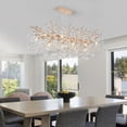thumbnail image 2 of TICOZE Modern Rectangular Crystal Chandelier, 49.2" Gold Tree Branch Pendant Lighting with 14 Lights Luxury Raindrop Light Pendant Lights for Dining Room Kitchen Living Room(Bulbs Not Included), 2 of 8