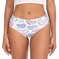 thumbnail image 3 of Women's Underwear Pink and Purple Hearts Hipster Panties Underwear for women, Large, 3 of 9