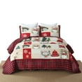 thumbnail image 2 of 3-Piece Velvet Quilted Oversized Christmas Quilt Set – Luxurious Holiday Bedding BYV208, 2 of 11