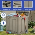 thumbnail image 5 of Uforic 31 Gallon Outdoor Resin Deck Box, Waterproof Storage Box, Lockable, Light Brown, 5 of 9