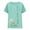 Mint Green, variant on Ichuanyi Oversized Crew Neck Linen Tops for Women Short Sleeve Printed Short Sleeve Button T-shirt Blouse
