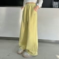 thumbnail image 2 of Hessimy Pants For Juniors Teen Girls Comfy Lounge Joggers Straight Leg High Waisted Joggers Sweat Pants Sweatpants Teens Ladies Straight Denim Pants (Yellow,10-11 Years), 2 of 7