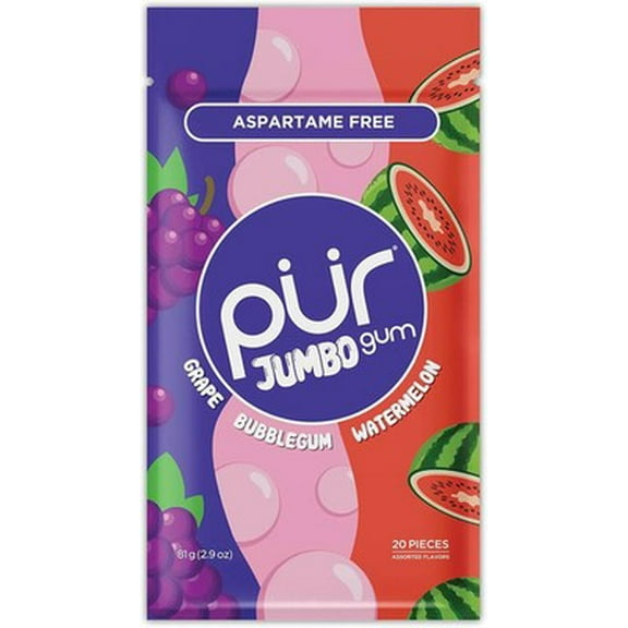 (Pack of 10) PUR Gum Jumbler Burst Watermelon 20pc 2.9 Oz