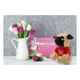 thumbnail image 5 of DolliBu I LOVE YOU Sitting Pug Dog Plush- Cute Stuffed Animal with Red Shirt For Valentine, Anniversary, Romantic Date, Boyfriend, or Girlfriend Gift - 10 Inches, 5 of 5
