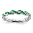 thumbnail image 2 of Auriga Fine Jewelry 925 Sterling Silver Green Enamel Ring for Women Size- 5, 2 of 6