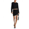 thumbnail image 2 of Aqua BLACK Women's Fringe Trim Mini Skirt, M, 2 of 7