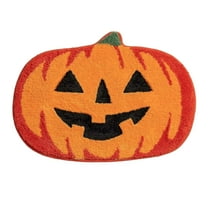 Pumpkin Bath Rug Halloween Decor - 23.6x15.7 Inch Plush Non- Mat for Bathroom, Kitchen, Entryway - Funny Fall Thanksgiving Washable Carpet Home Decoration