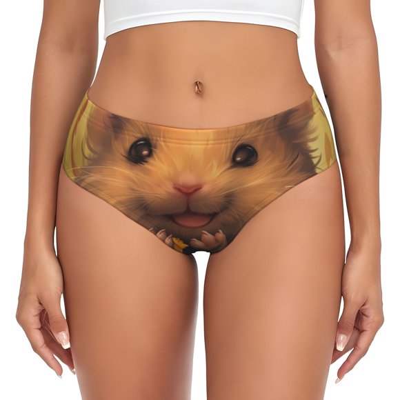 Fotbe Cute Sunflower Guinea Pig Calzones Estampados para Mujer – Ropa Interior de Algodón, Cómoda, Suave y Elástica-Small