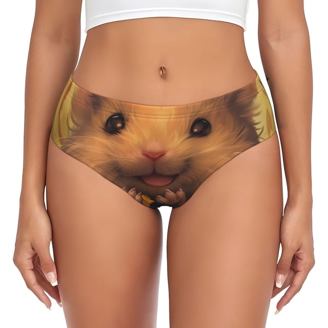 Fotbe Cute Sunflower Guinea Pig Calzones Estampados para Mujer – Ropa Interior de Algodón, Cómoda, Suave y Elástica-Small