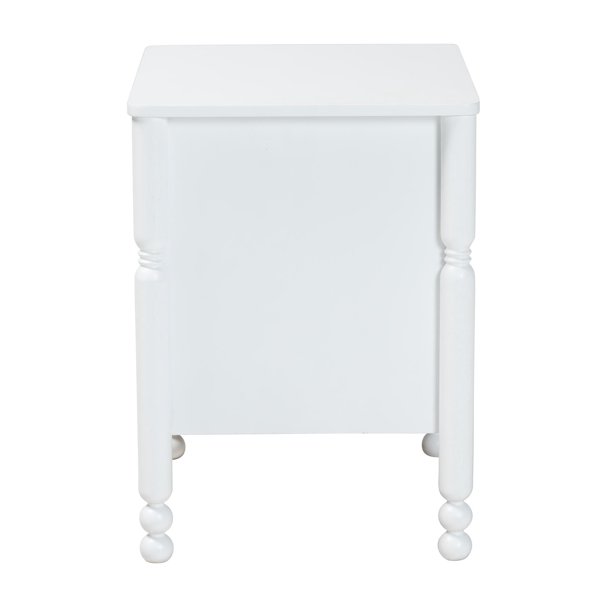 Baxton Studio Hoffman Modern Farmhouse Nightstand, 2-Drawer, White