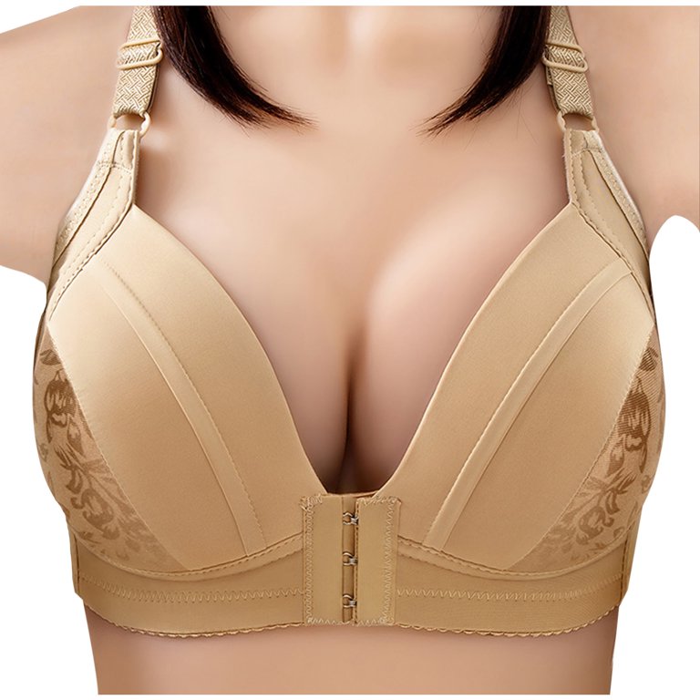 Ladies Front Fastening Bras Non Wired Cotton Comfort Push Up