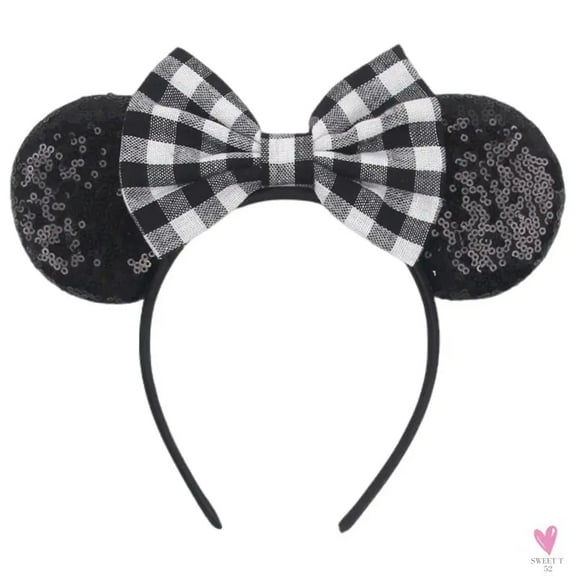 New Disney Christmas Mouse Ears Headband, 5‘’, Sequins/Bow Hairbands for Girls