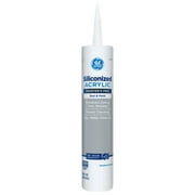GE Siliconized Acrylic Painters Pro Sealant Seal & Paint, Pack of 1, White 10 fl oz Cartridge