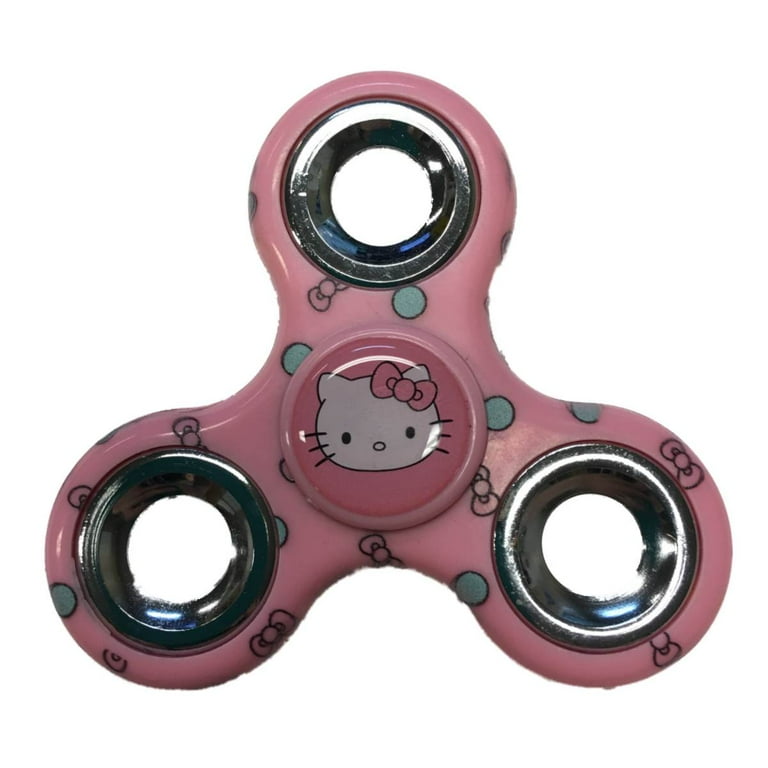 Hello Kitty Sanrio Diztracto Pink Polka Dot Printed Fidget Hand Spinner