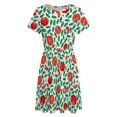 thumbnail image 4 of Tomato Pattern Sundress Short Sleeve Dress Summer Women Clothes Dress for Women Dresses, 4 of 7